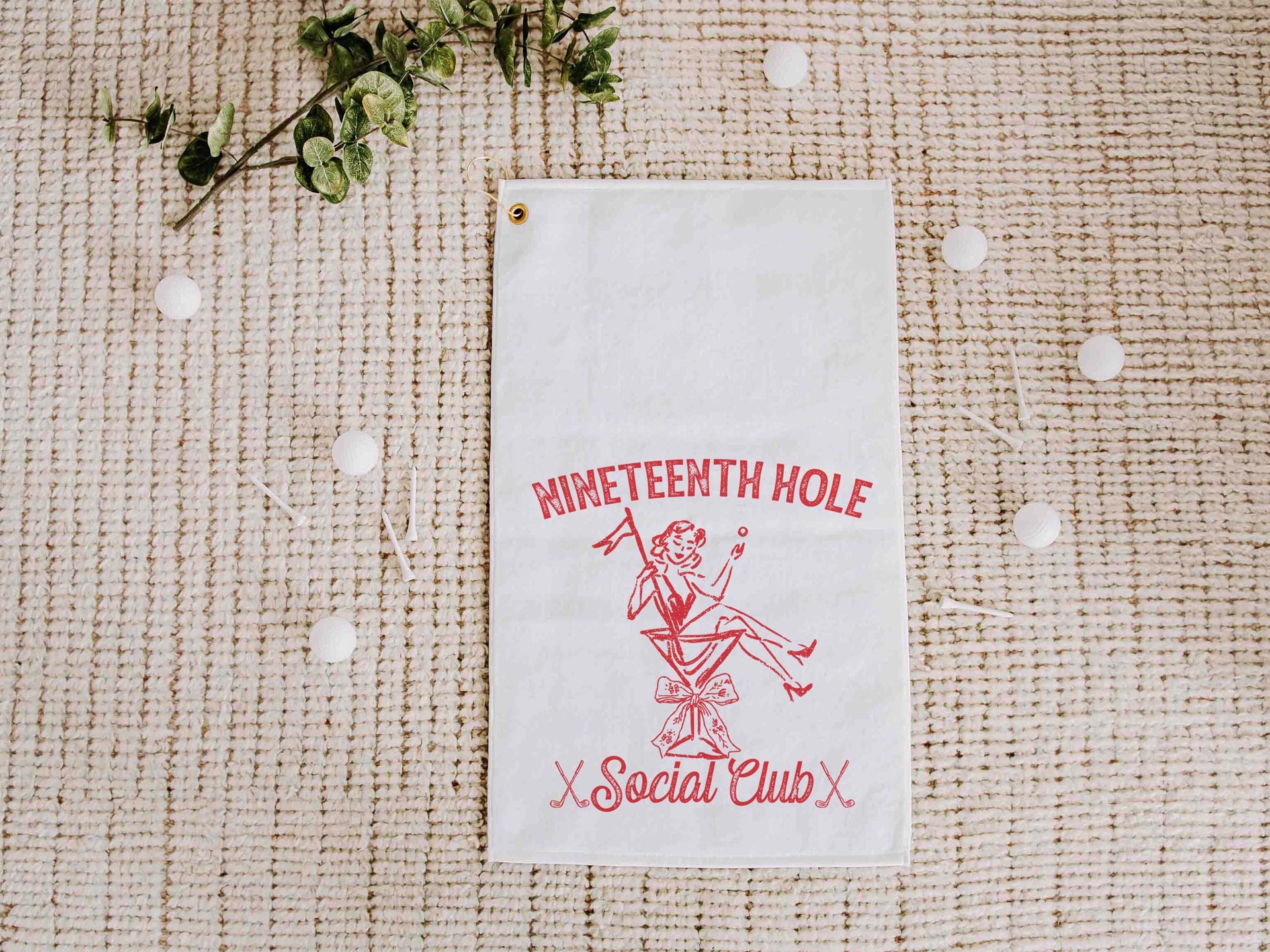 19th hole social club carolina blue golf towel with hook