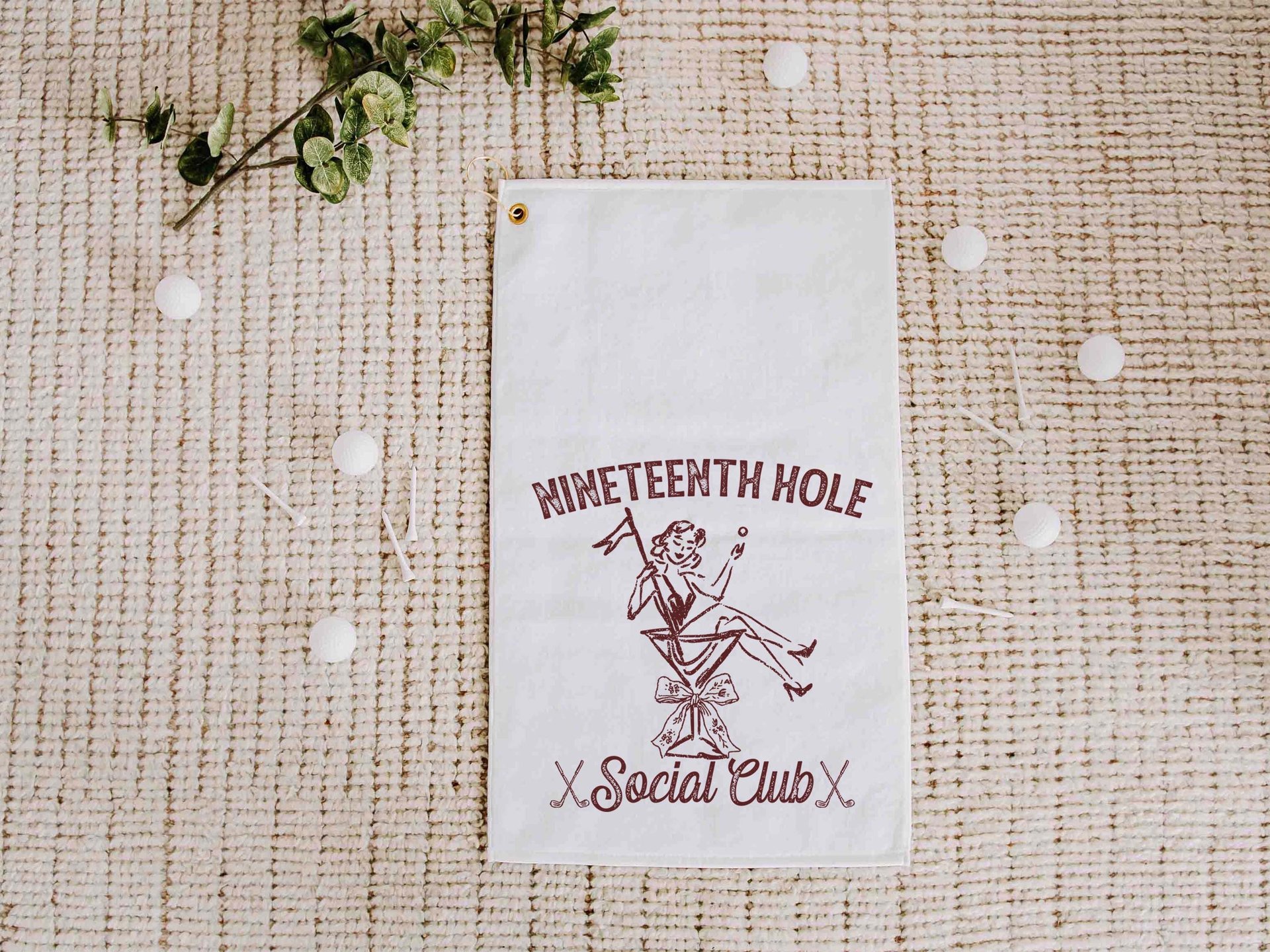 19th hole social club carolina blue golf towel with hook