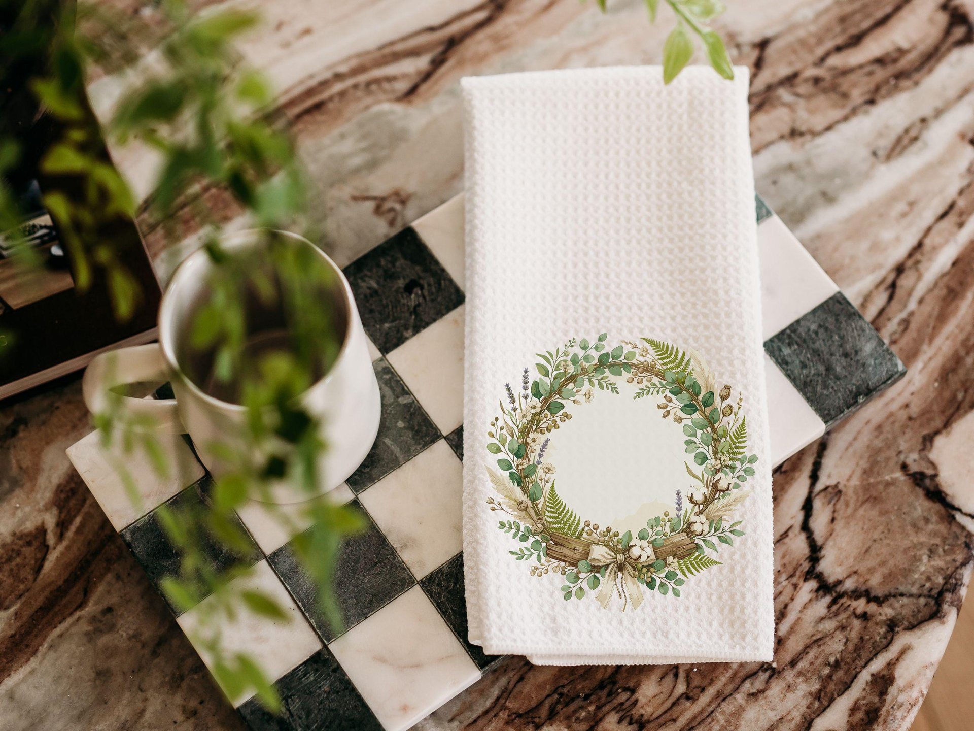 Boho wreath throw pillows 