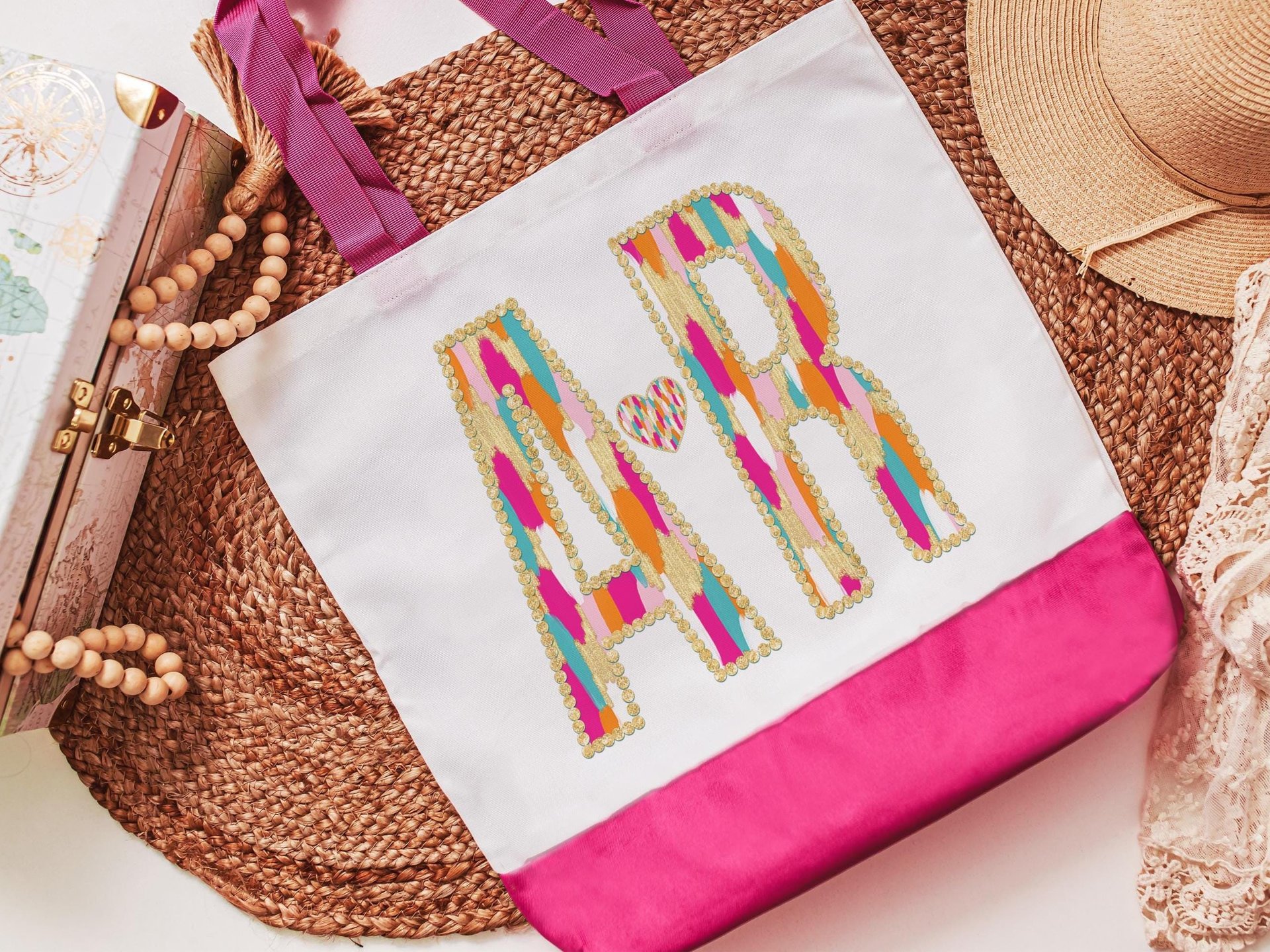 Colorful brushstroke Arkansas teacher tote bag for women