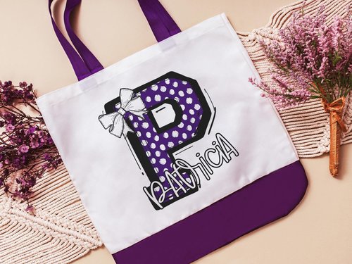 CapableByDesign personalized name and initial tote bag