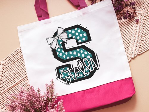 CapableByDesign personalized initial and name tote bags