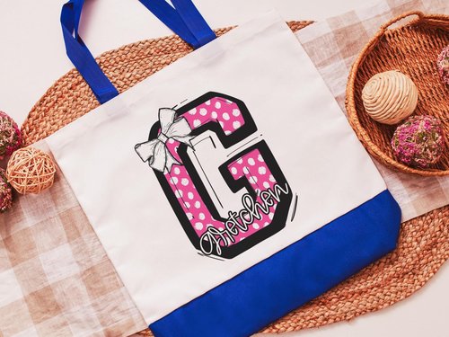 CapableByDesign personalized initial and name tote bags