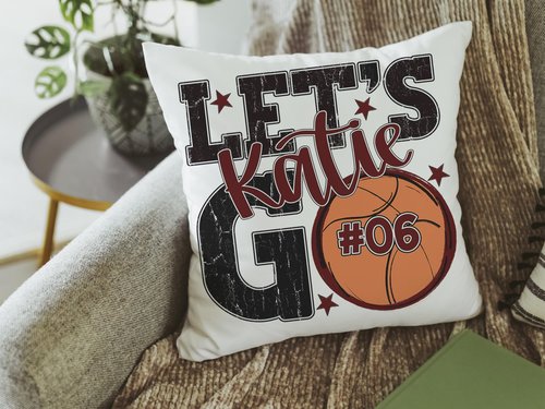 CapableByDesign personalized Lets Go name and number pillow