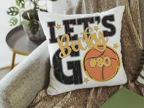 CapableByDesign personalized Lets Go name and number pillow