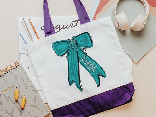 Personalized Carolina blue cheer coach tote bags for women, cheer squad gifts, name tote bag for teen girls, cheerleader gifts for girls