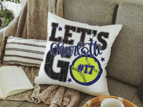 CapableByDesign personalized name and number throw pillows