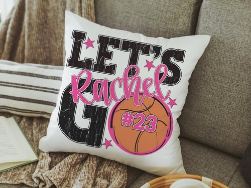 CapableByDesign personalized Lets Go name and number pillow