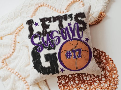 CapableByDesign personalized Lets Go name and number pillow