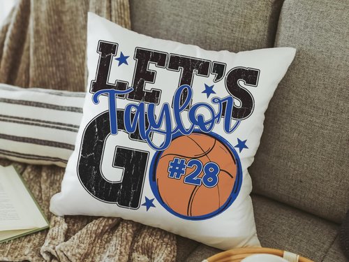 CapableByDesign personalized Lets Go name and number pillow