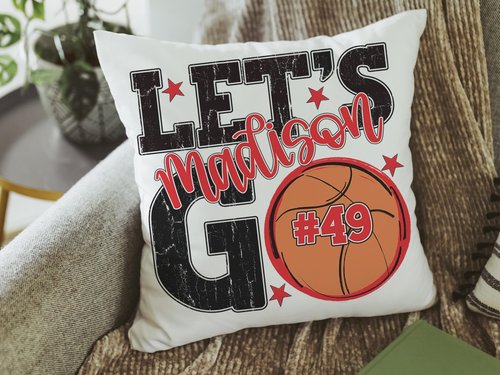 CapableByDesign personalized Lets Go name and number pillow