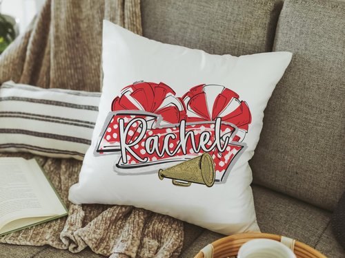 CapableByDesign personalized cheer pillow with name