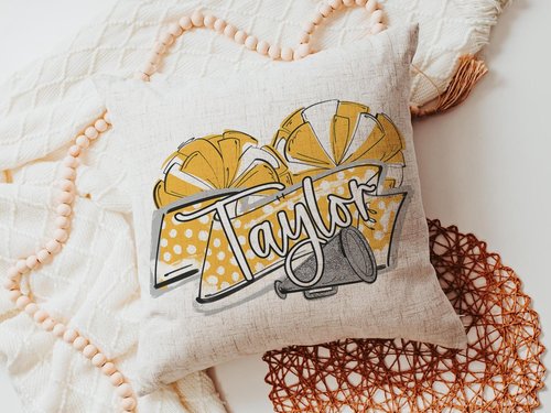 CapableByDesign personalized cheer pillow with name