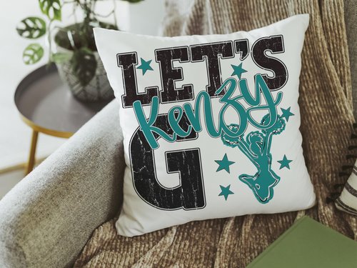 CapableByDesign personalized lets go cheer pillow with name