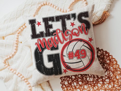 CapableByDesign personalized name and number throw pillows