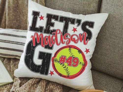 CapableByDesign personalized name and number throw pillows