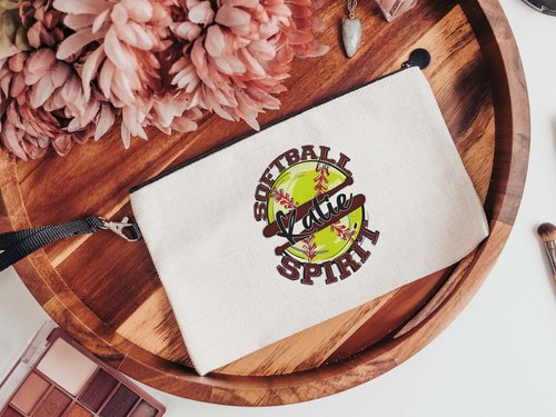 CapableByDesign personalized softball spirit matching tote bag and wristlet