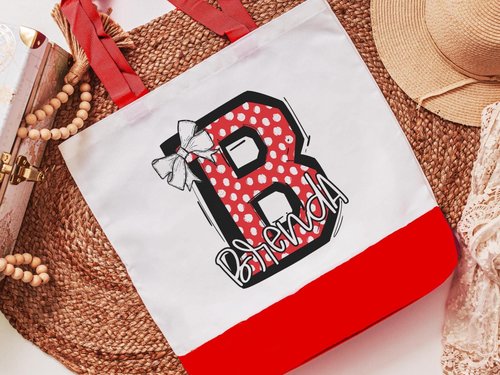 CapableByDesign personalized initial tote bag