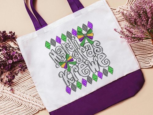 CapableByDesign Mardi Gras Krewe tote bags