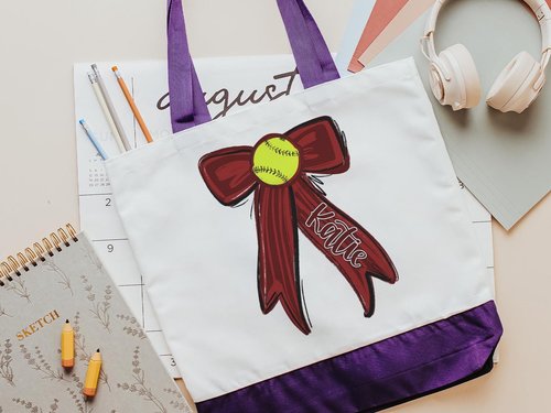 CapableByDesign personalized softball tote bag