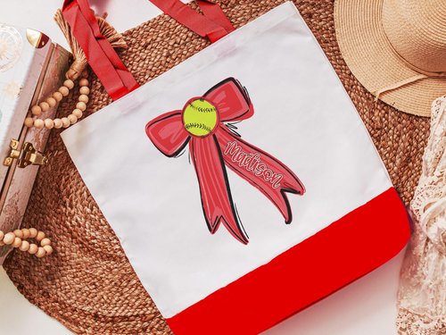 CapableByDesign personalized softball tote bag