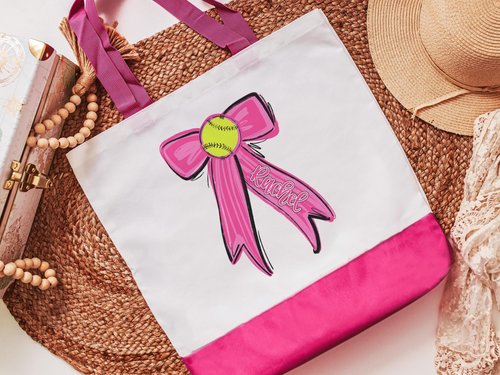 CapableByDesign personalized softball tote bag