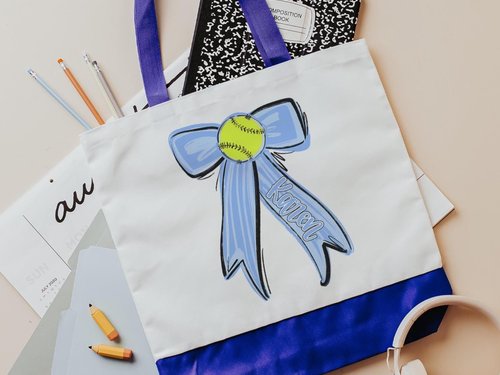 CapableByDesign personalized softball tote bag