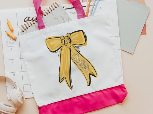Personalized Carolina blue cheer coach tote bags for women, cheer squad gifts, name tote bag for teen girls, cheerleader gifts for girls
