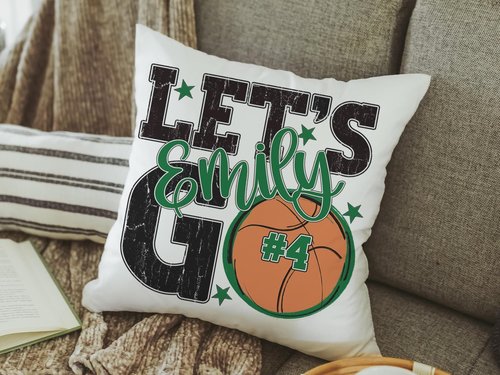 CapableByDesign personalized Lets Go name and number pillow