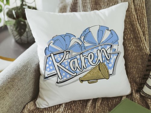 CapableByDesign personalized cheer pillow with name