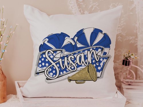 CapableByDesign personalized cheer pillow with name