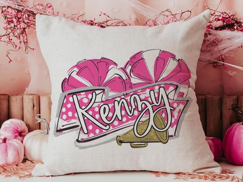 CapableByDesign personalized cheer pillow with name