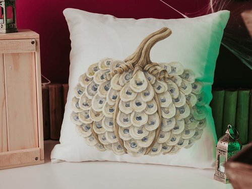 CapableByDesign Oyster shell pumpkin throw pillows