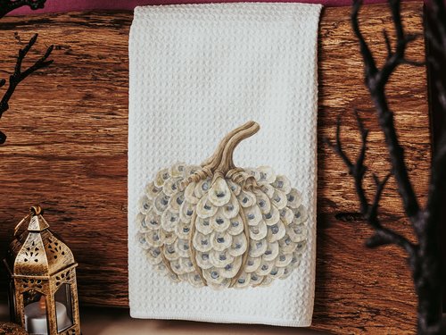 CapableByDesign Oyster shell pumpkin towels