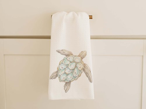 CapableByDesign oyster sea turtle throw pillows and matching towels