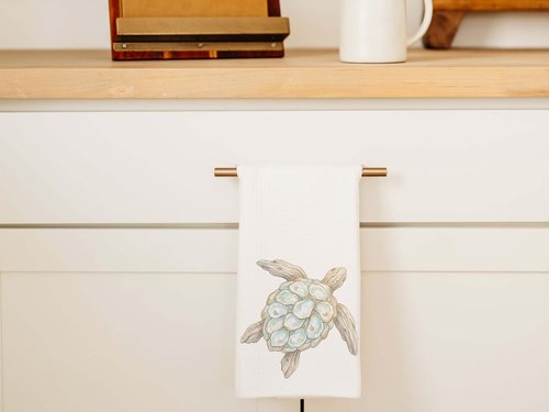 CapableByDesign oyster sea turtle throw pillows and matching towels