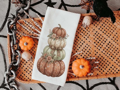 CapableByDesign stacked pumpkins towels