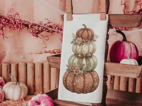 CapableByDesign stacked pumpkins towels
