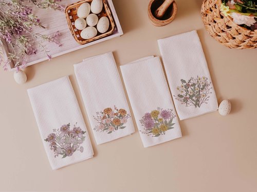 CapableByDesign Birth flower of the year set of 12 towels