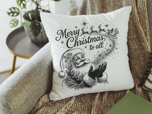 CapableByDesign merry Christmas to all Santa throw pillows
