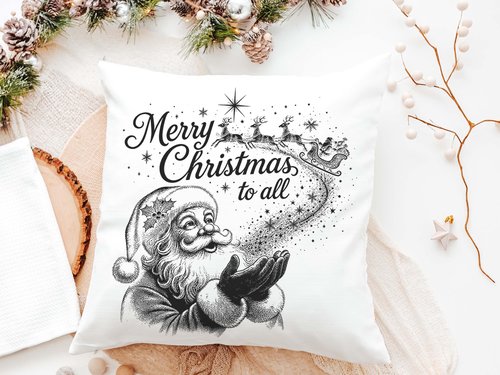 CapableByDesign merry Christmas to all Santa throw pillows