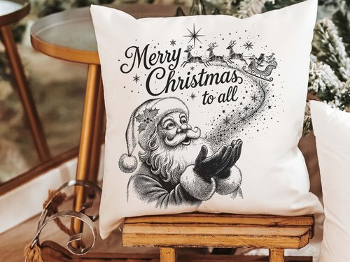 CapableByDesign merry Christmas to all Santa throw pillows