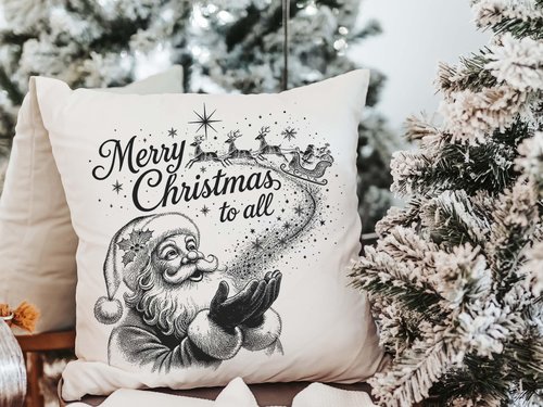 CapableByDesign merry Christmas to all Santa throw pillows