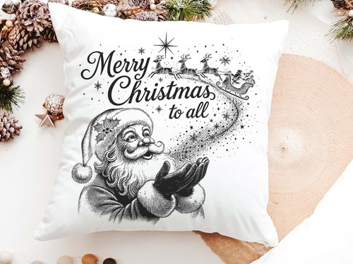 CapableByDesign merry Christmas to all Santa throw pillows
