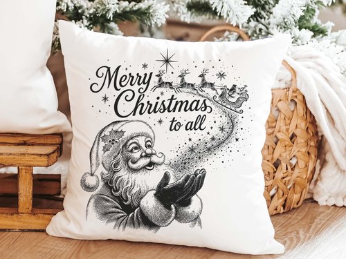 CapableByDesign merry Christmas to all Santa throw pillows