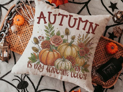 CapableByDesign Autumn is my favorite color decorative pillows and matching towels