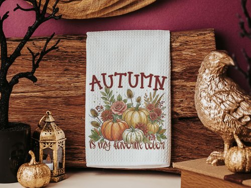 CapableByDesign Autumn is my favorite color decorative pillows and matching towels