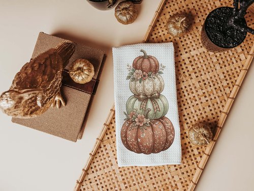 CapableByDesign stacked pumpkins towels