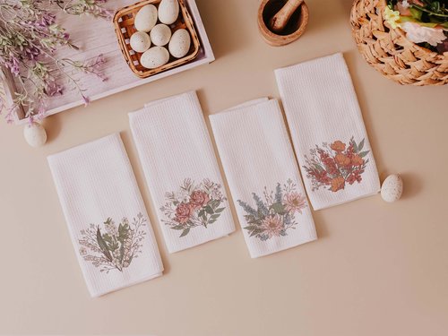 CapableByDesign Birth flower of the year set of 12 towels