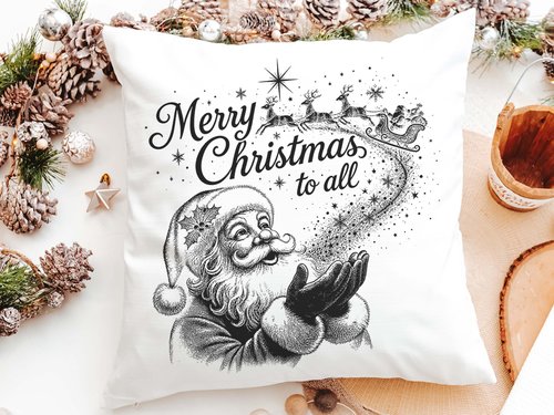 CapableByDesign merry Christmas to all Santa throw pillows